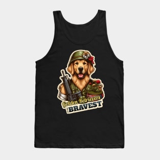 Golden Retriever Soldier Tank Top